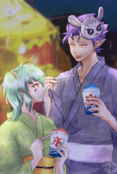 女体化アルバーンとアスラで夏祭り|nsfw