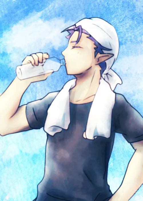 水分補給中アスラ