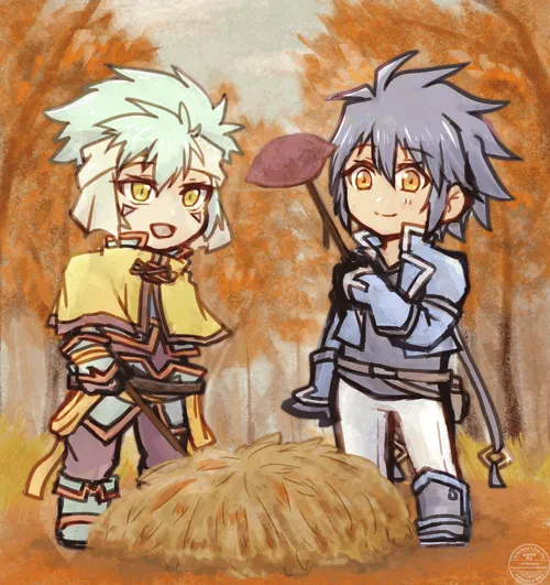 焼き芋を焼くアルバーンとツバメ