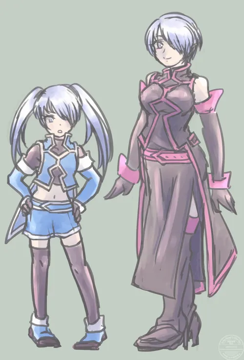 オレアとカティ暫定立ち絵