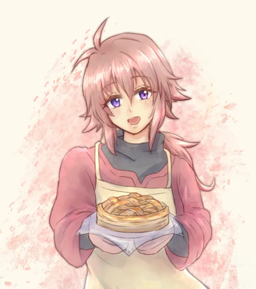 アップルパイを持つエミリア