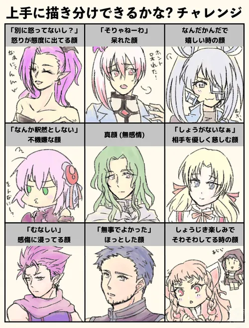 表情描き分けチャレンジ