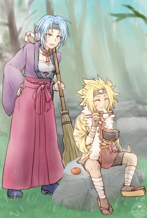 正月っぽいナギとトニー